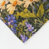 Mountain Sunset Wildflowers Retro Hippie Van Life フリースブランケット (角)