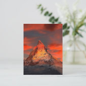 Mountain Switzerland Matterhorn Zermatt Red Sky ポストカード (スタンド正面)