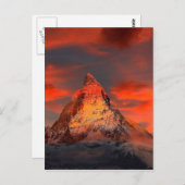 Mountain Switzerland Matterhorn Zermatt Red Sky ポストカード (正面/裏面)