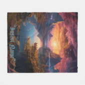 Mountain Symphony:調和のとれた色彩のブレンド フリースブランケット (正面(横))