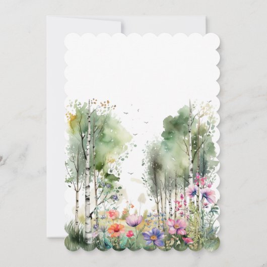 Mountain Thyme Wildflower Wedding Invitation 招待状 (裏面)