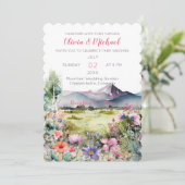 Mountain Thyme Wildflower Wedding Invitation 招待状 (スタンド正面)