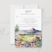 Mountain Thyme Wildflower Wedding RSVP Reply Card (正面)