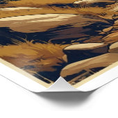 Mountain Trail Hiker & Dog Adventure Illustration ポスター (コーナー)