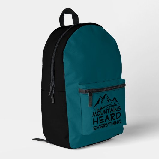 Mountain Trail Humor  black blue Backpack プリントバックパック (裏面左端)