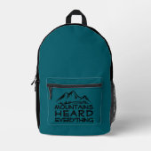 Mountain Trail Humor  black blue Backpack プリントバックパック (正面)