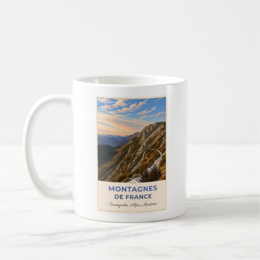 Mountain Trail Through the French Alps コーヒーマグカップ (左)