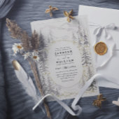 Mountain Trees Forest Rustic Elegant Wedding 招待状