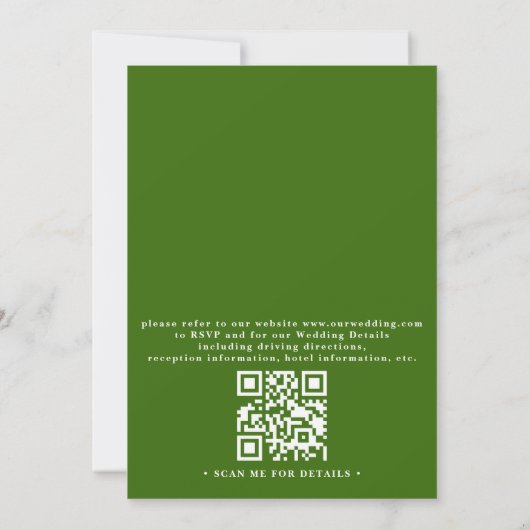 Mountain Trees Forest Rustic QR Code Wedding 招待状 (裏面)