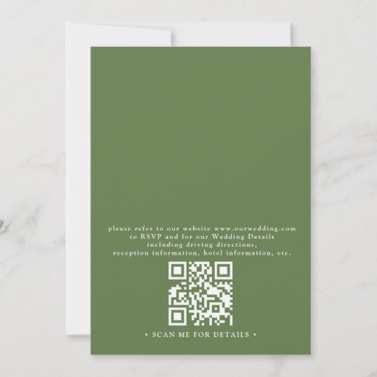 Mountain Trees Pine Forest Rustic QR Code Wedding 招待状 (裏面)