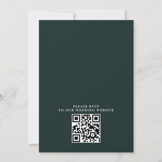 Mountain Trees Pine Rustic Budget QR Code Wedding 招待状 (裏面)