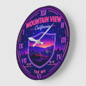 Mountain View California Tech Valley ラージ壁時計 (傾斜)