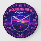 Mountain View California Tech Valley ラージ壁時計 (正面)