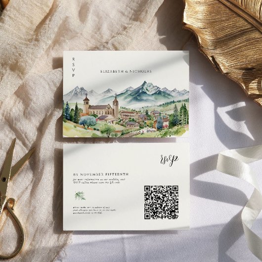 Mountain Village Town | QRコード ウェディング RSVP