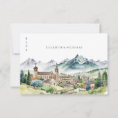 Mountain Village Town | QRコード ウェディング RSVP (正面)
