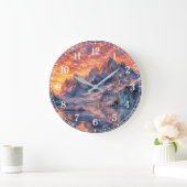 Mountain Wall Clock — Nature-Inspired Design ラージ壁時計 (ホーム)