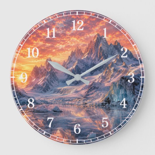 Mountain Wall Clock — Nature-Inspired Design ラージ壁時計 (正面)