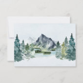 Mountain Watercolor Elegant Rustic Themed Wedding 出欠カード (裏面)