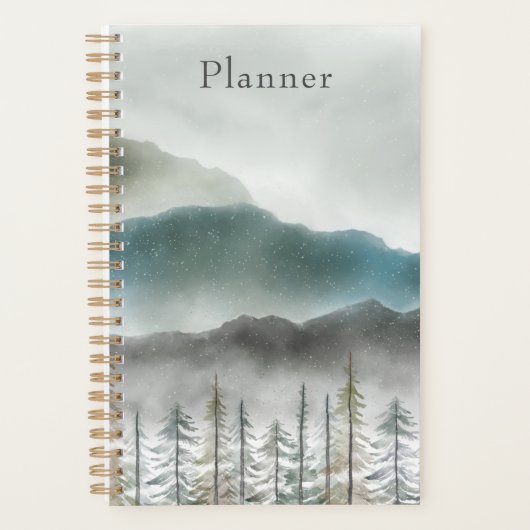 Mountain Watercolor Soft Cover Planner プランナー手帳 (正面)