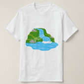 Mountain Waterfall Art – Peaceful Nature Tシャツ (デザイン正面)