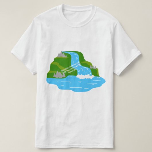 Mountain Waterfall Art – Peaceful Nature  Tシャツ (デザイン正面)