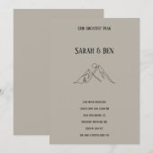 Mountain Wedding Invitation Line Art Adventure 招待状 (正面/裏面)