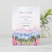 Mountain Wedding Watercolor 招待状 (スタンド正面)