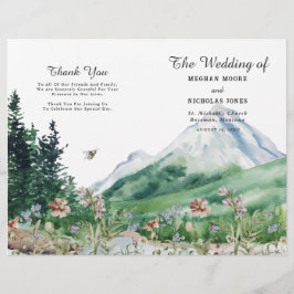 Mountain Wildflower | 結婚式プログラム(折りたたみ式)
