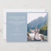 Mountain Wildflower Dusty Blue Wedding Photo サンキューカード (裏面)