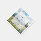 Mountain Wildflower Floral Meadow Wedding スタンダードカクテルナプキン (角)