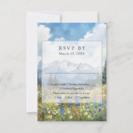 Mountain Wildflower Floral Meadow Wedding 出欠カード