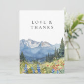 Mountain Wildflower Floral Wedding Photo サンキューカード (スタンド正面)