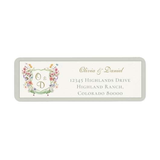 Mountain Wildflower Garden Envelope Return ラベル (正面)