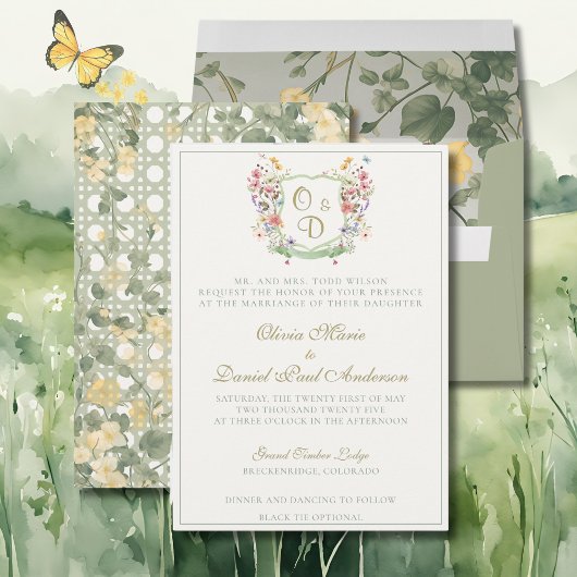 Mountain Wildflower Garden Wedding Invitation 招待状