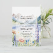 Mountain Wildflower Landscape QR Code Wedding 招待状 (スタンド正面)
