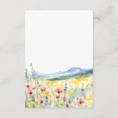Mountain Wildflower Meadow Modern Wedding Details エンクロージャーカード (裏面)