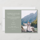 Mountain Wildflower Sage Green Wedding Photo サンキューカード (裏面)