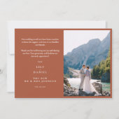 Mountain Wildflower Terracotta Wedding Photo サンキューカード (裏面)