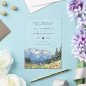 Mountain Wildflower Wedding Save The Date アクリル招待状 (インサイチュ (ウェディング))