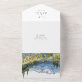 Mountain wildflowers Floral QR Code Wedding オールインワン招待状 (外側)