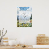 Mountain Wildflowers Floral Wedding Welcome Sign ポスター (キッチン)