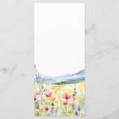 Mountain Wildflowers Meadow Modern Floral Wedding メニュー (裏面)