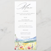 Mountain Wildflowers Meadow Modern Floral Wedding メニュー (正面)