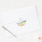 Mountain Wildflowers Meadow Modern Floral Wedding ラウンドシール (封筒)