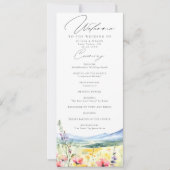 Mountain Wildflowers Meadow Modern Wedding Program (正面)