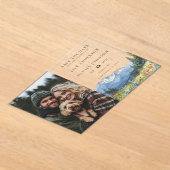 Mountain Wildflowers Photo Wedding Save The Date アクリル招待状 (レイダウン)