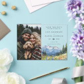 Mountain Wildflowers Photo Wedding Save The Date アクリル招待状 (インサイチュ (ウェディング))