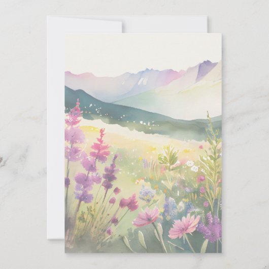 Mountain Wildflowers Wedding Invitation 招待状 (裏面)