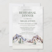 Mountain Winter Forest Rustic Rehearsal Dinner 招待状 (正面)