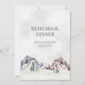 Mountain Winter Forest Rustic Rehearsal Dinner 招待状 (裏面)